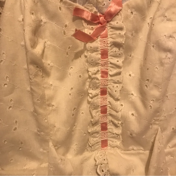 Vintage eyelet lace bodice- 1970s maxi dress - Picture 8 of 9